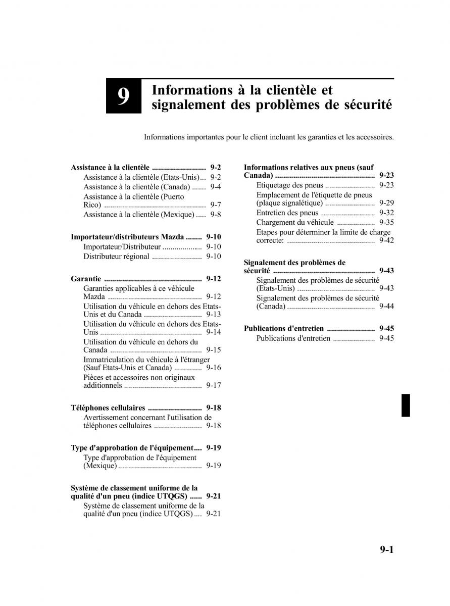 Mazda CX 9 owners manual manuel du proprietaire / page 477