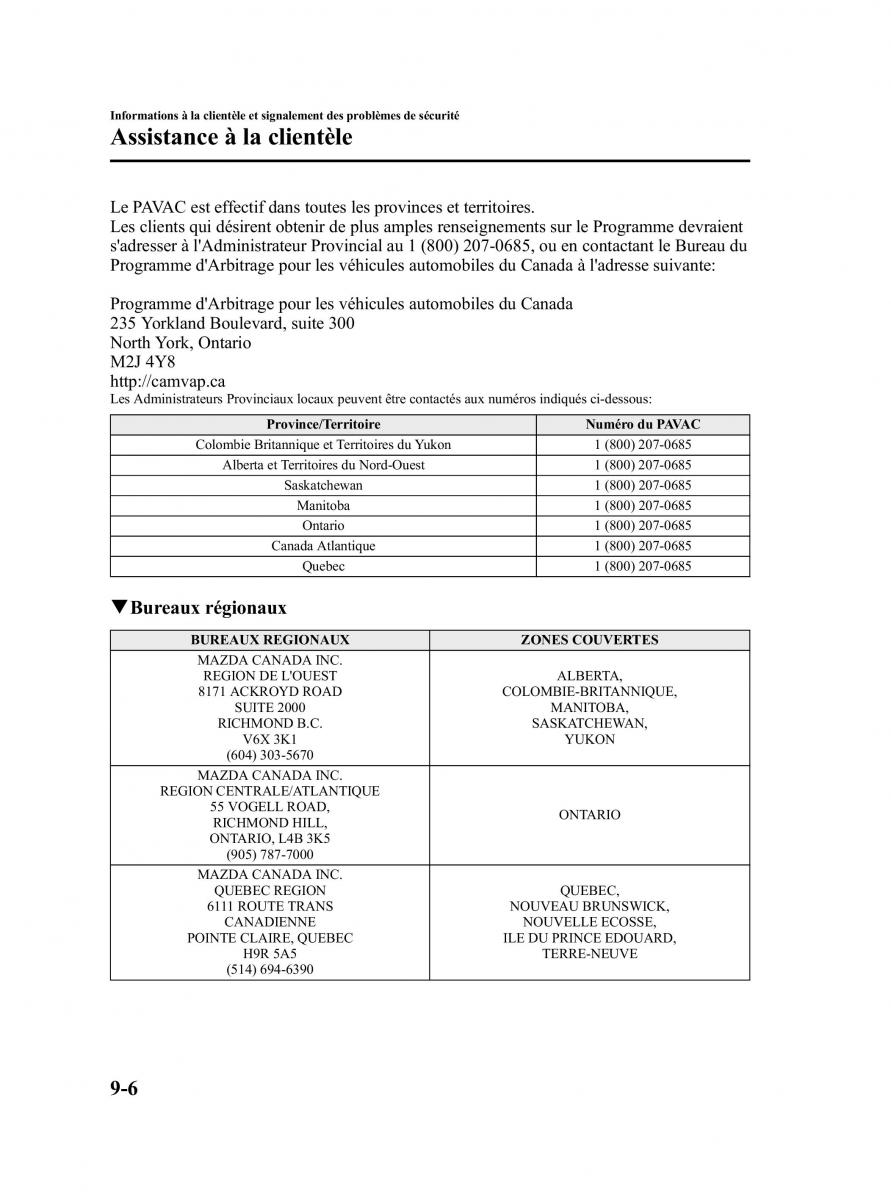 Mazda CX 9 owners manual manuel du proprietaire / page 482