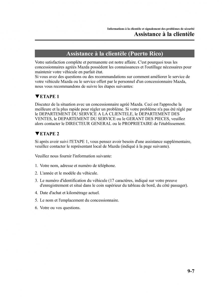 Mazda CX 9 owners manual manuel du proprietaire / page 483