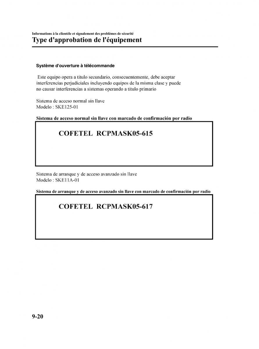 Mazda CX 9 owners manual manuel du proprietaire / page 496