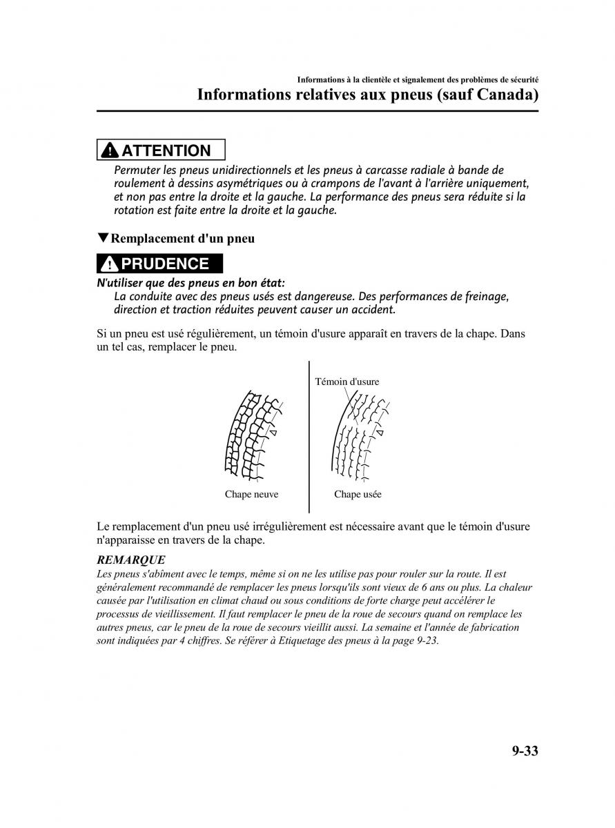 Mazda CX 9 owners manual manuel du proprietaire / page 509