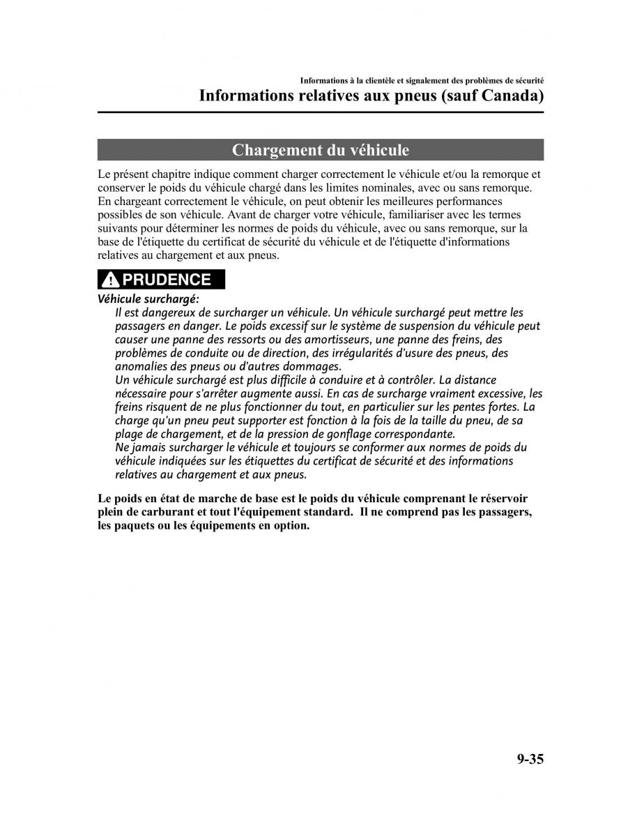 Mazda CX 9 owners manual manuel du proprietaire / page 511