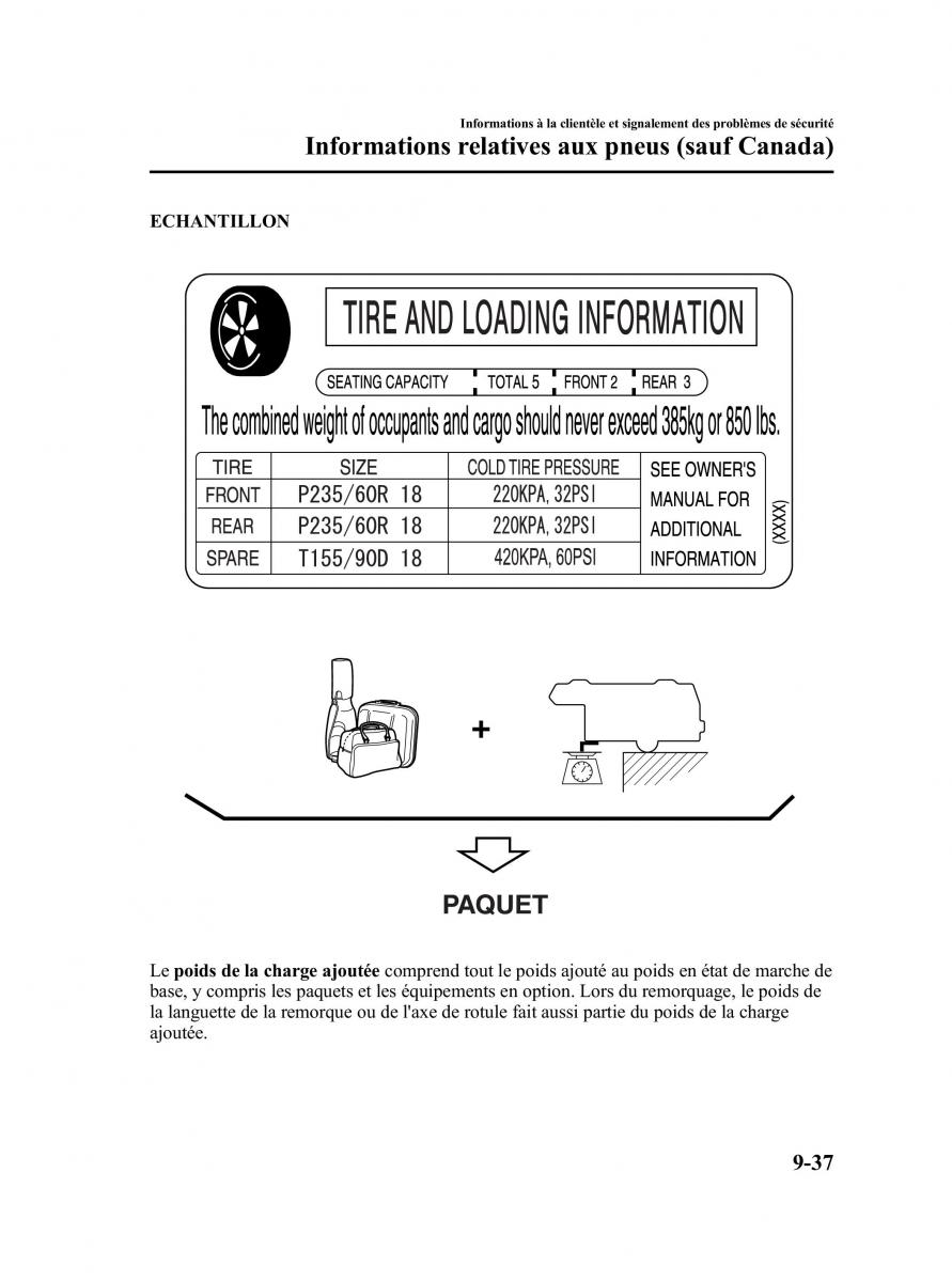 Mazda CX 9 owners manual manuel du proprietaire / page 513