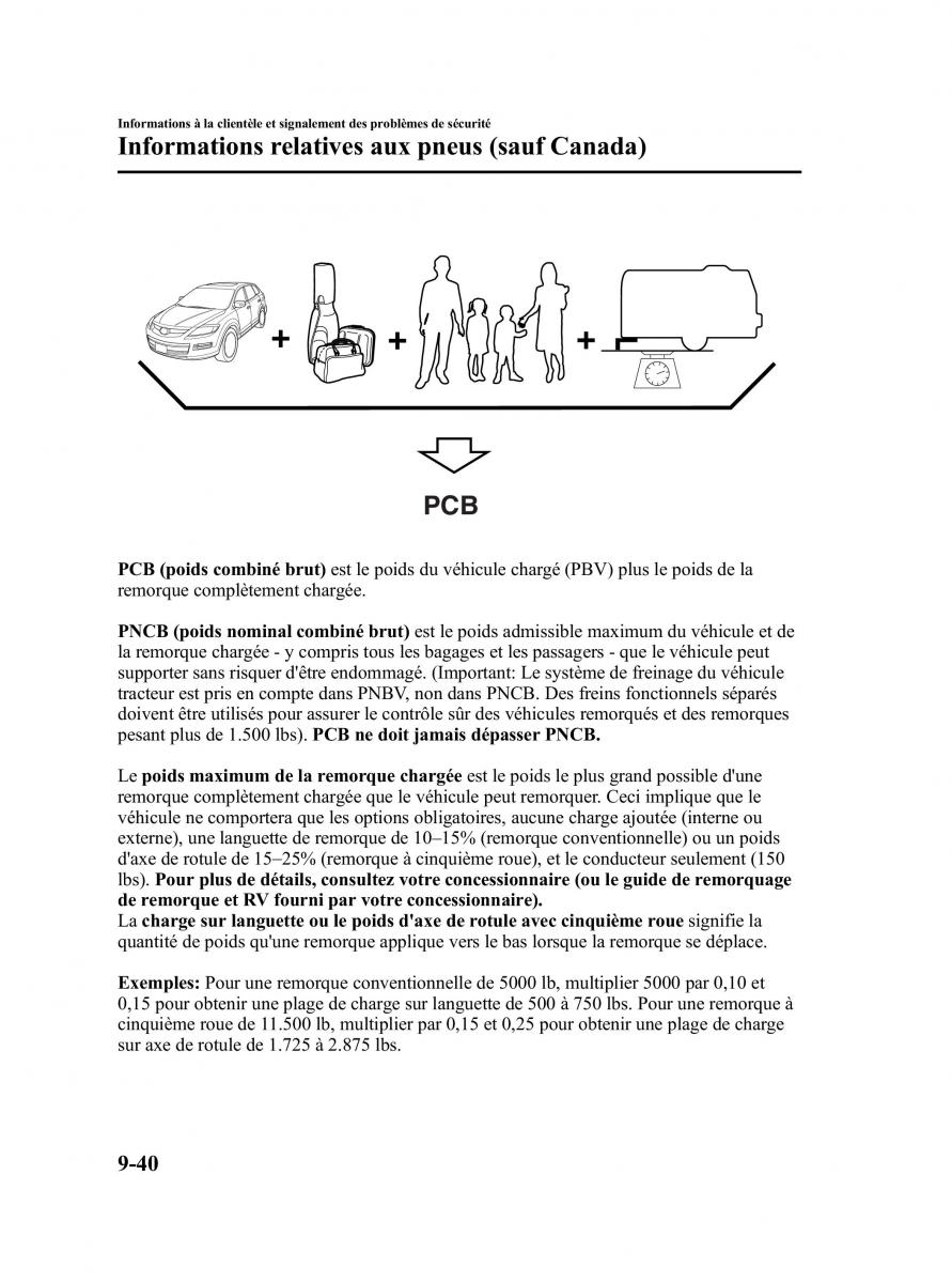 Mazda CX 9 owners manual manuel du proprietaire / page 516