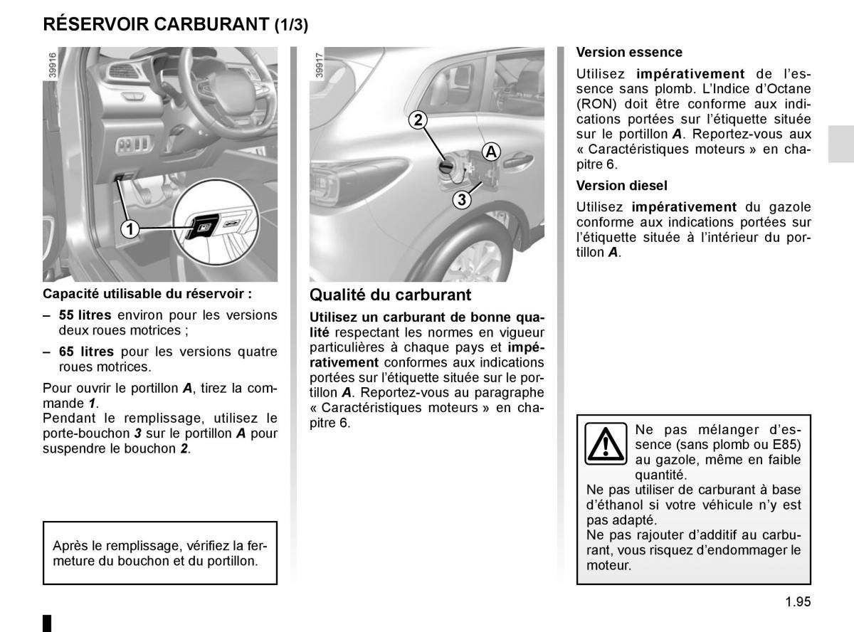 Renault Kadjar owners manual manuel du proprietaire / page 101