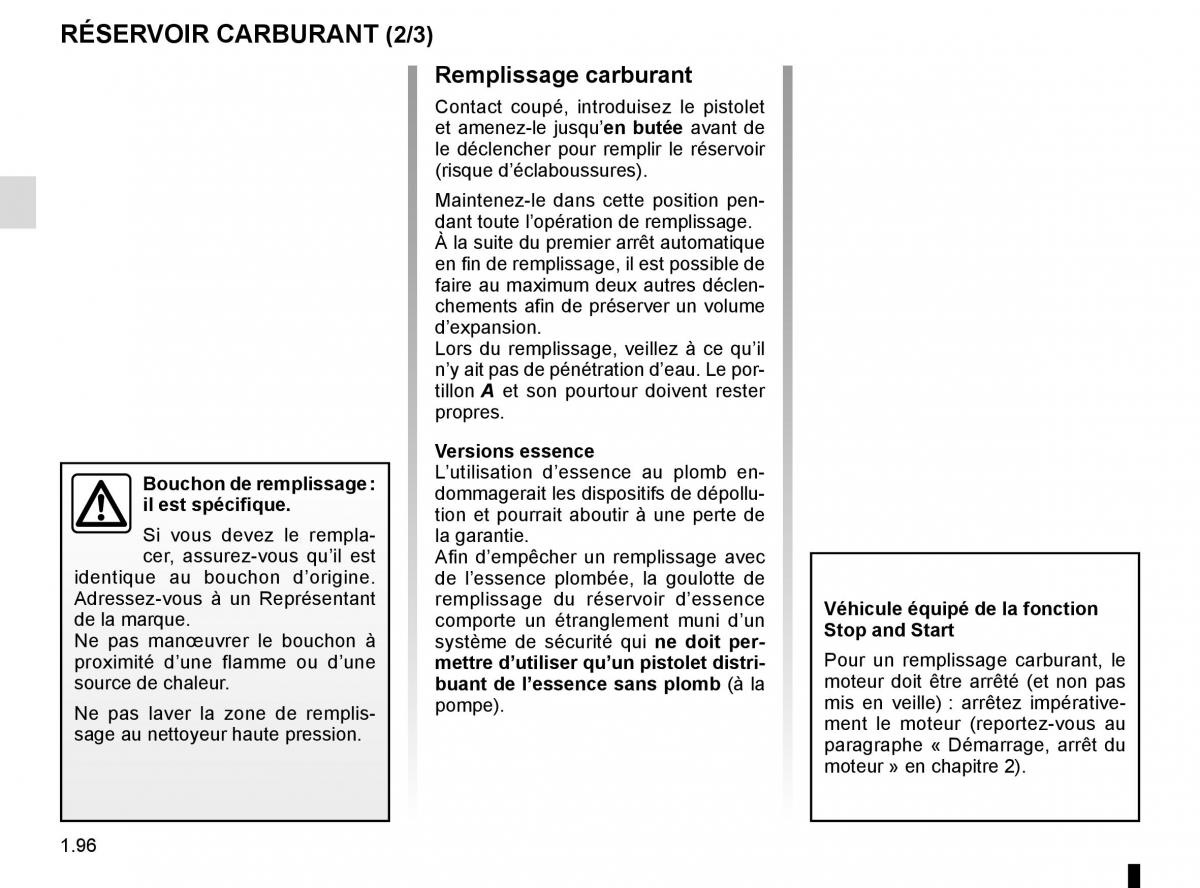 Renault Kadjar owners manual manuel du proprietaire / page 102