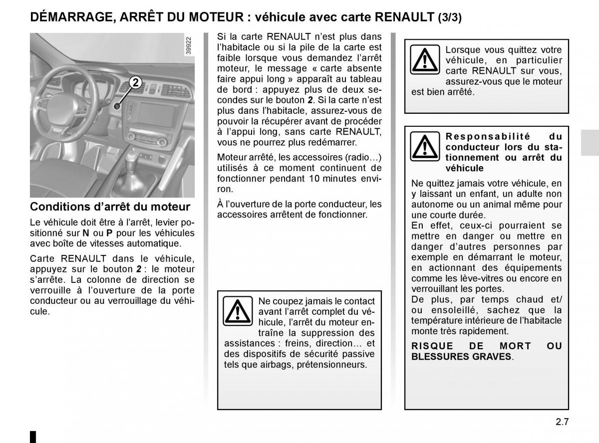 Renault Kadjar owners manual manuel du proprietaire / page 111