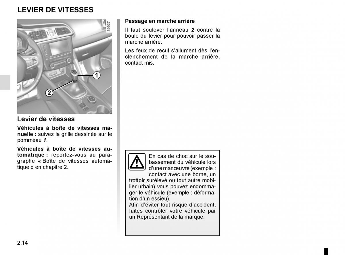 Renault Kadjar owners manual manuel du proprietaire / page 118