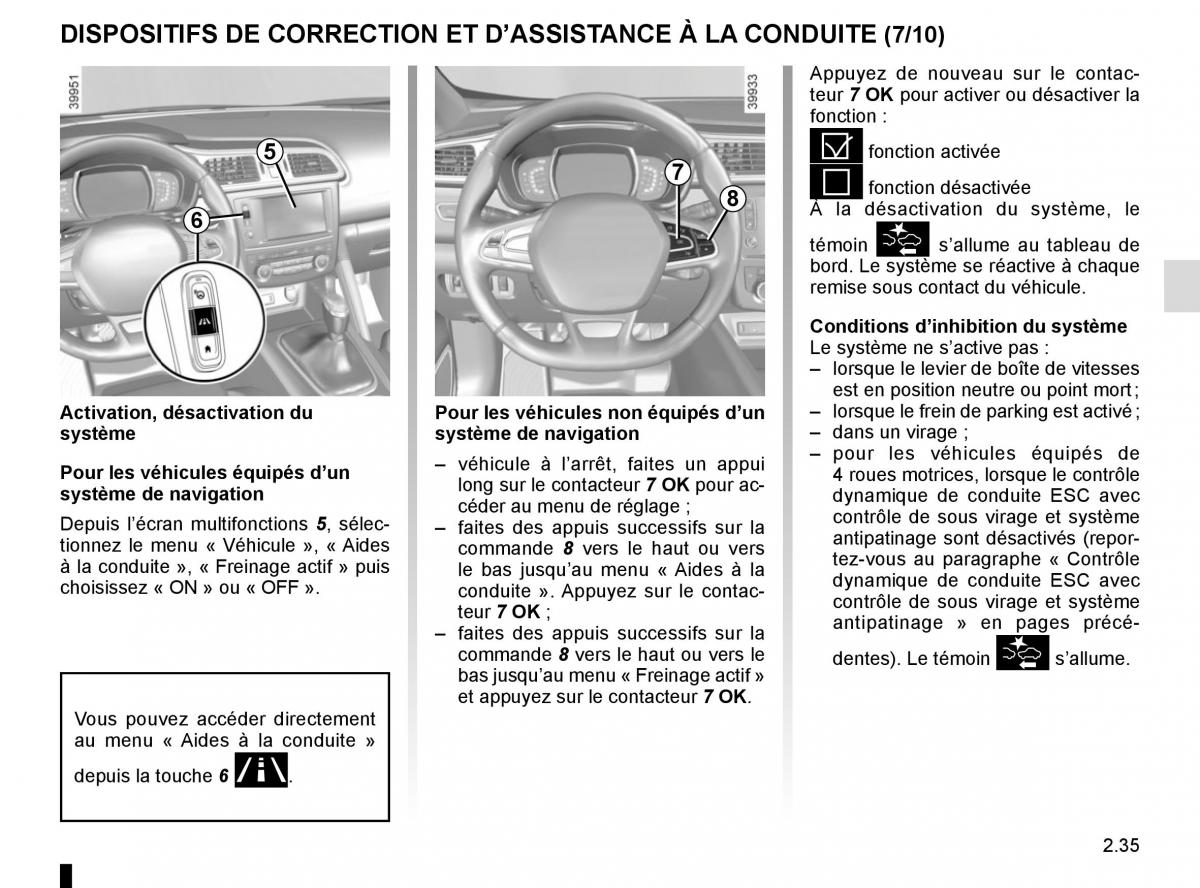 Renault Kadjar owners manual manuel du proprietaire / page 139