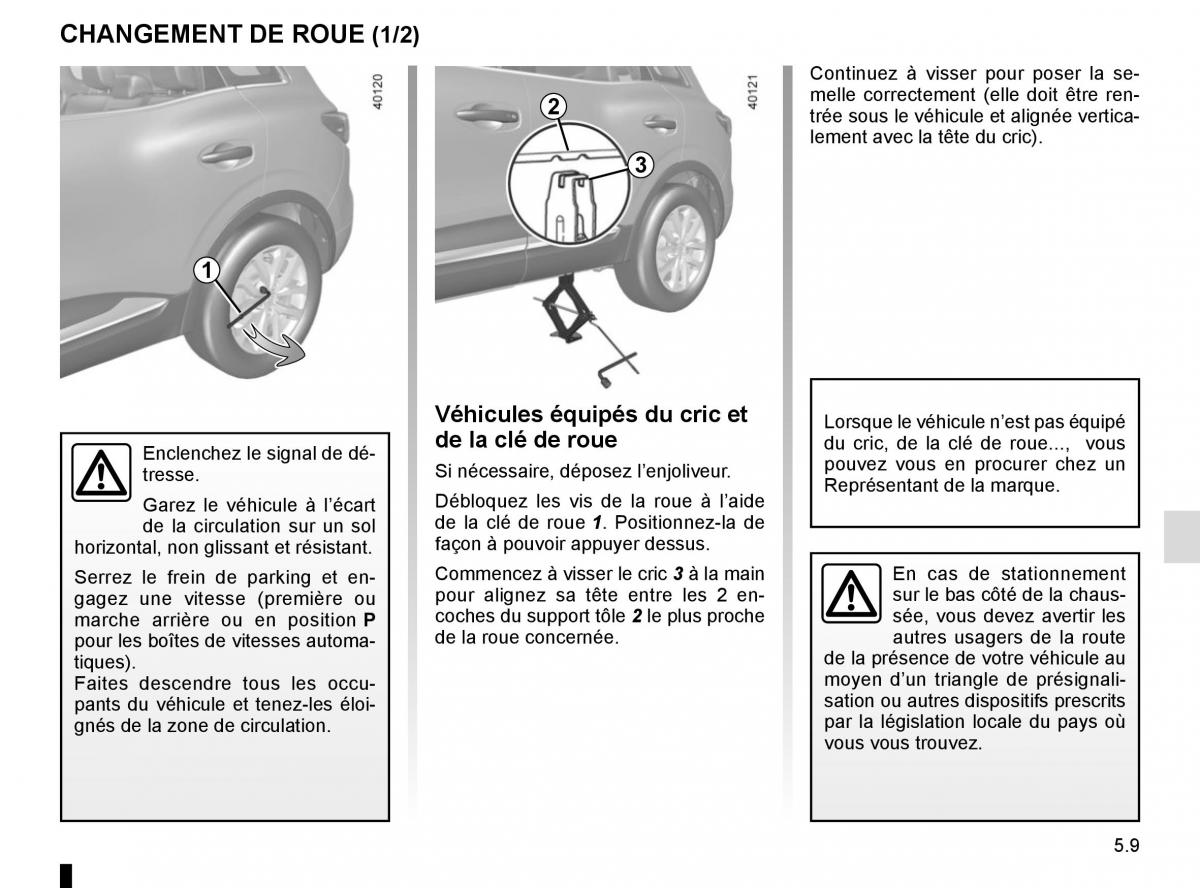 Renault Kadjar owners manual manuel du proprietaire / page 241