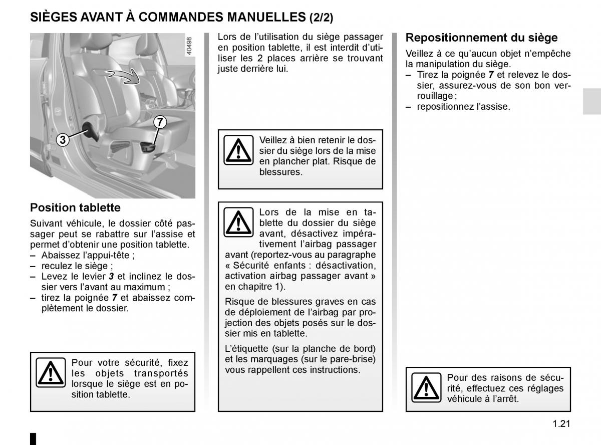 Renault Kadjar owners manual manuel du proprietaire / page 27