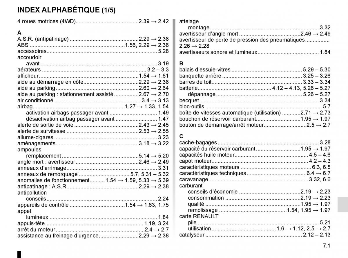 Renault Kadjar owners manual manuel du proprietaire / page 291