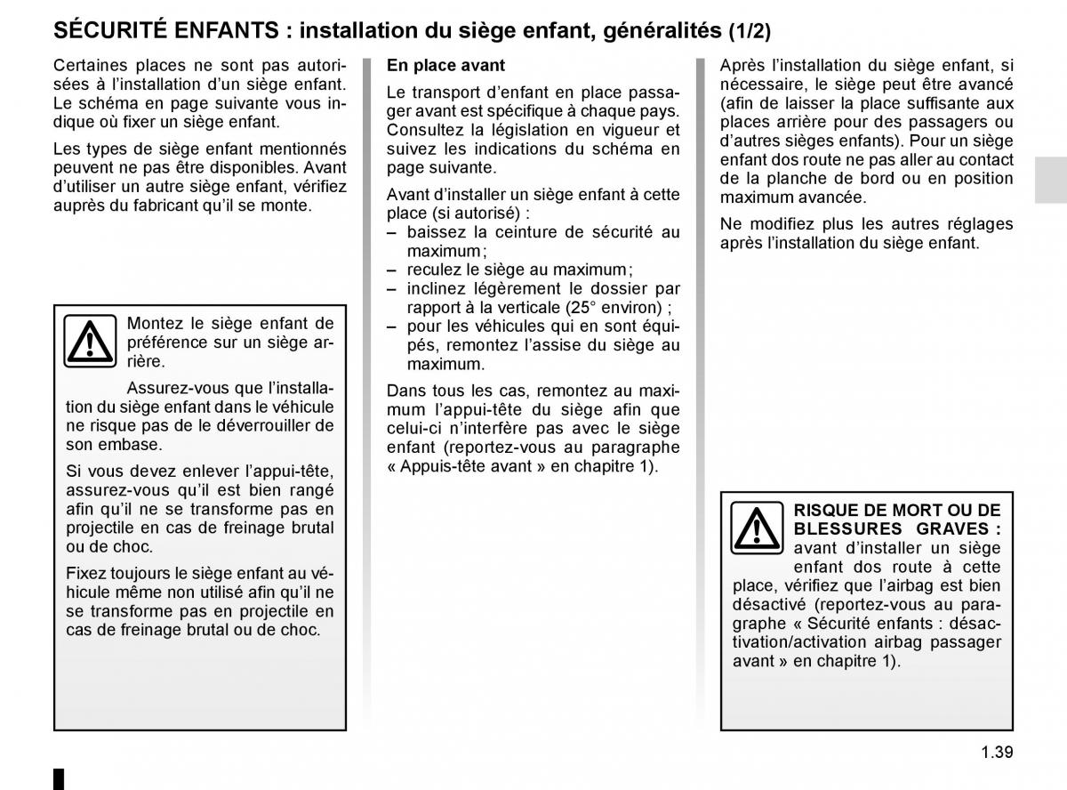 Renault Kadjar owners manual manuel du proprietaire / page 45