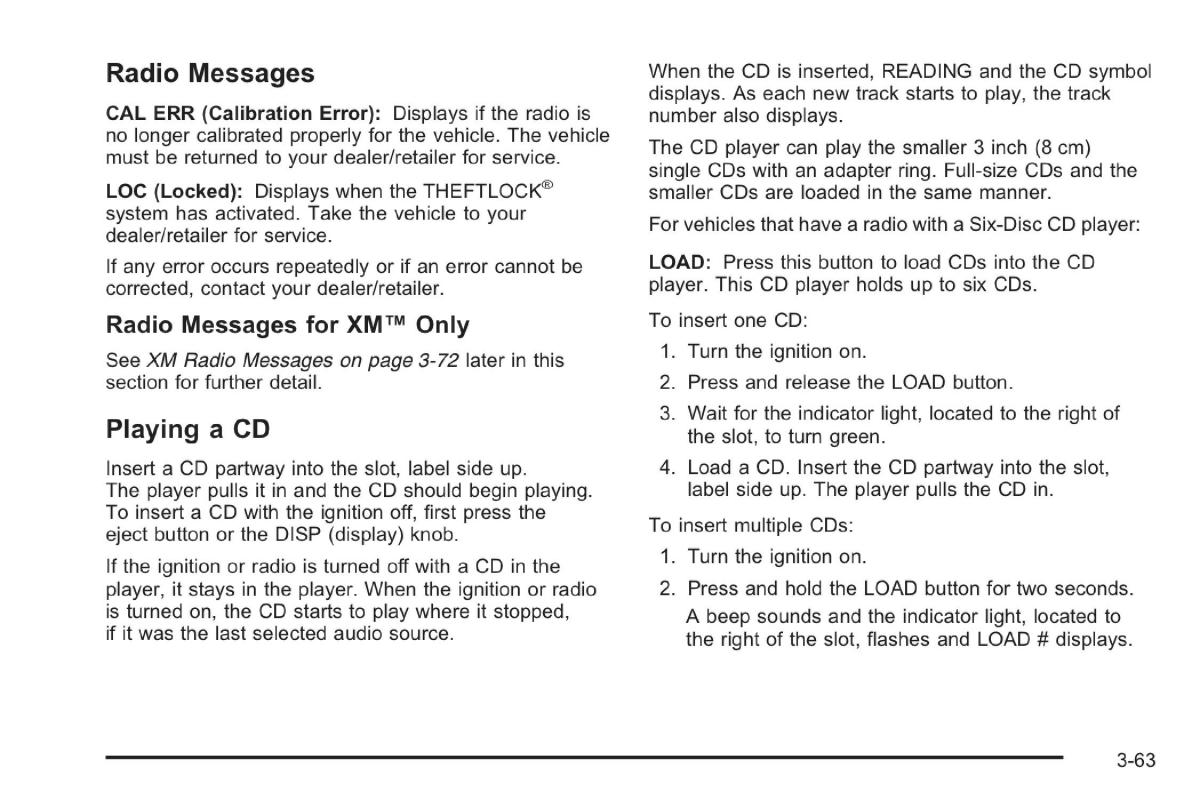 Saab 9 7X owners manual / page 103