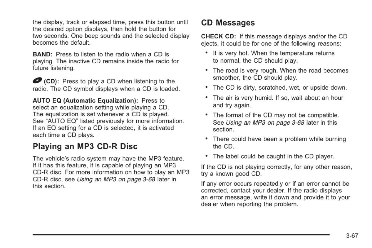 Saab 9 7X owners manual / page 107