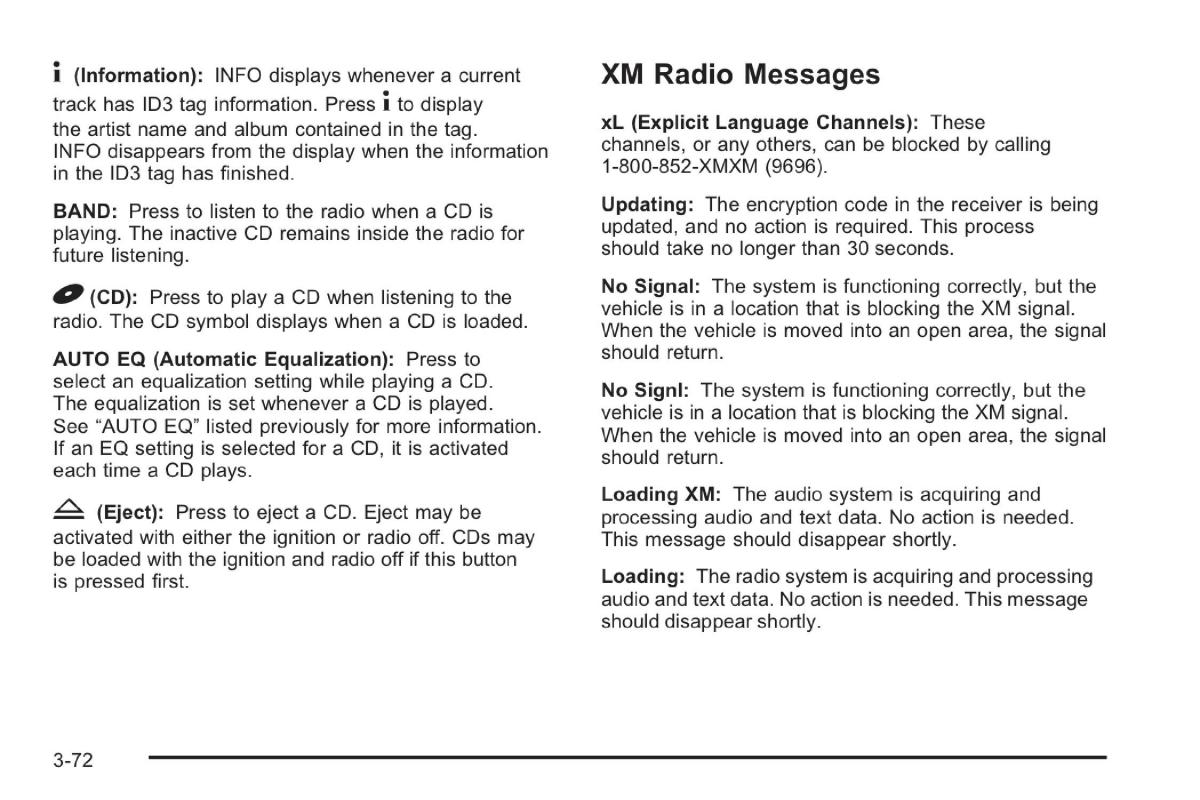 Saab 9 7X owners manual / page 113