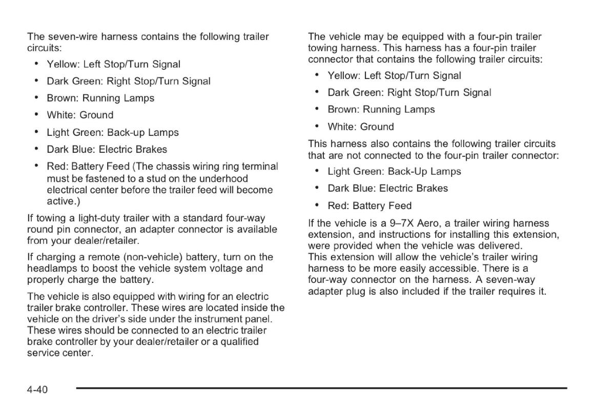 Saab 9 7X owners manual / page 188