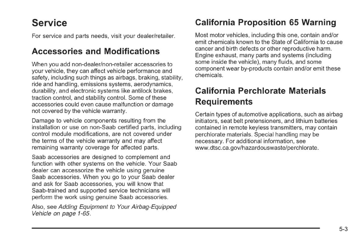 Saab 9 7X owners manual / page 191