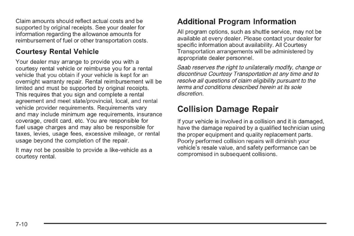 Saab 9 7X owners manual / page 344