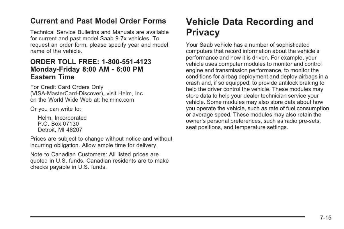 Saab 9 7X owners manual / page 349