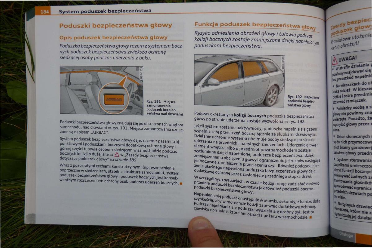 Audi A4 B8 instrukcja obslugi / page 186