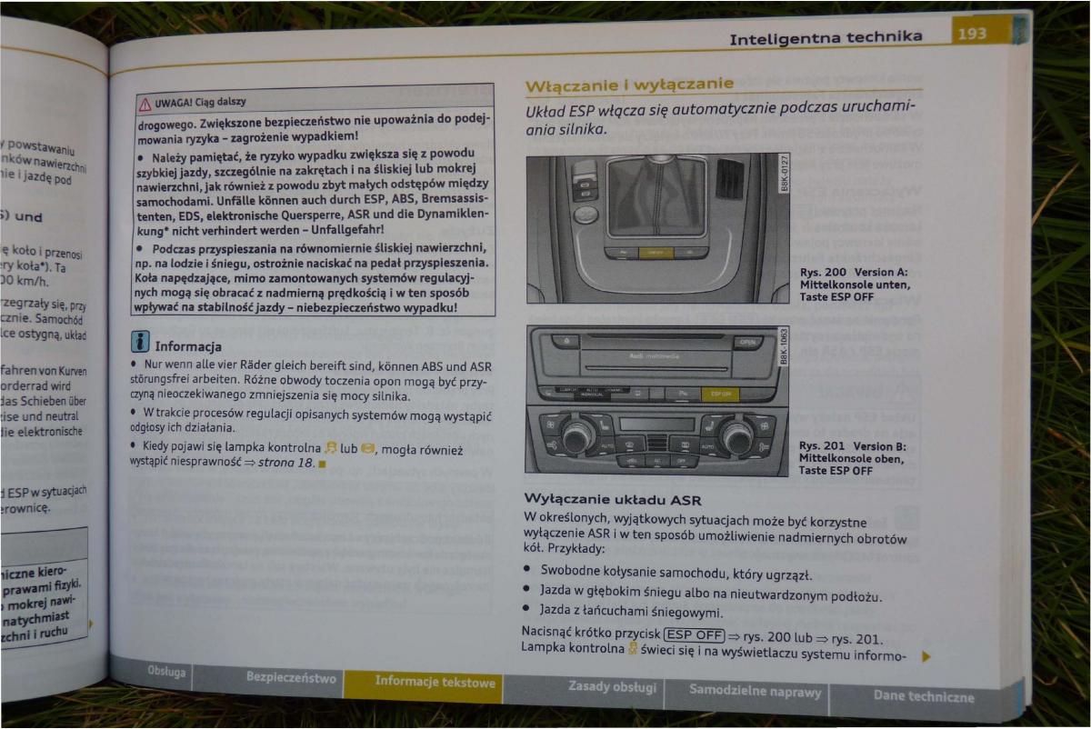 Audi A4 B8 instrukcja obslugi / page 195