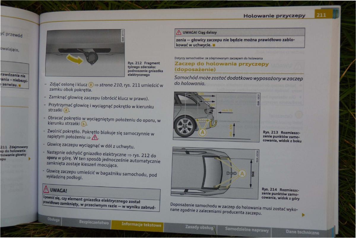 Audi A4 B8 instrukcja obslugi / page 213