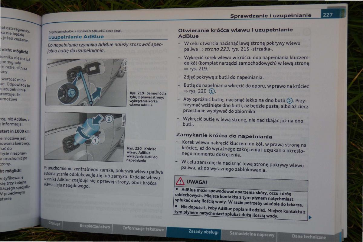 Audi A4 B8 instrukcja obslugi / page 229
