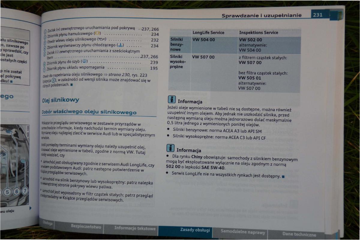 Audi A4 B8 instrukcja obslugi / page 233