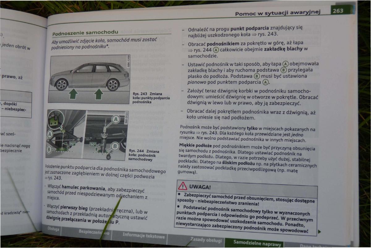 Audi A4 B8 instrukcja obslugi / page 265