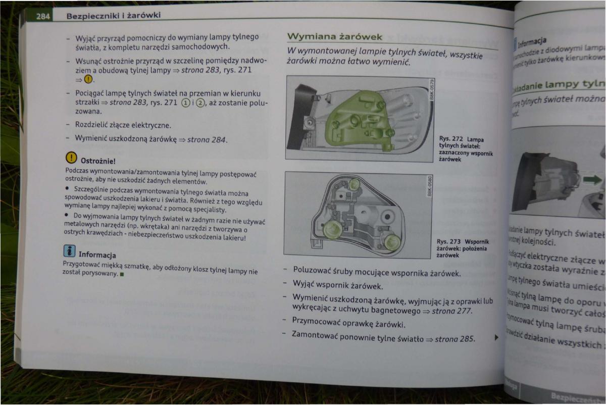 Audi A4 B8 instrukcja obslugi / page 286