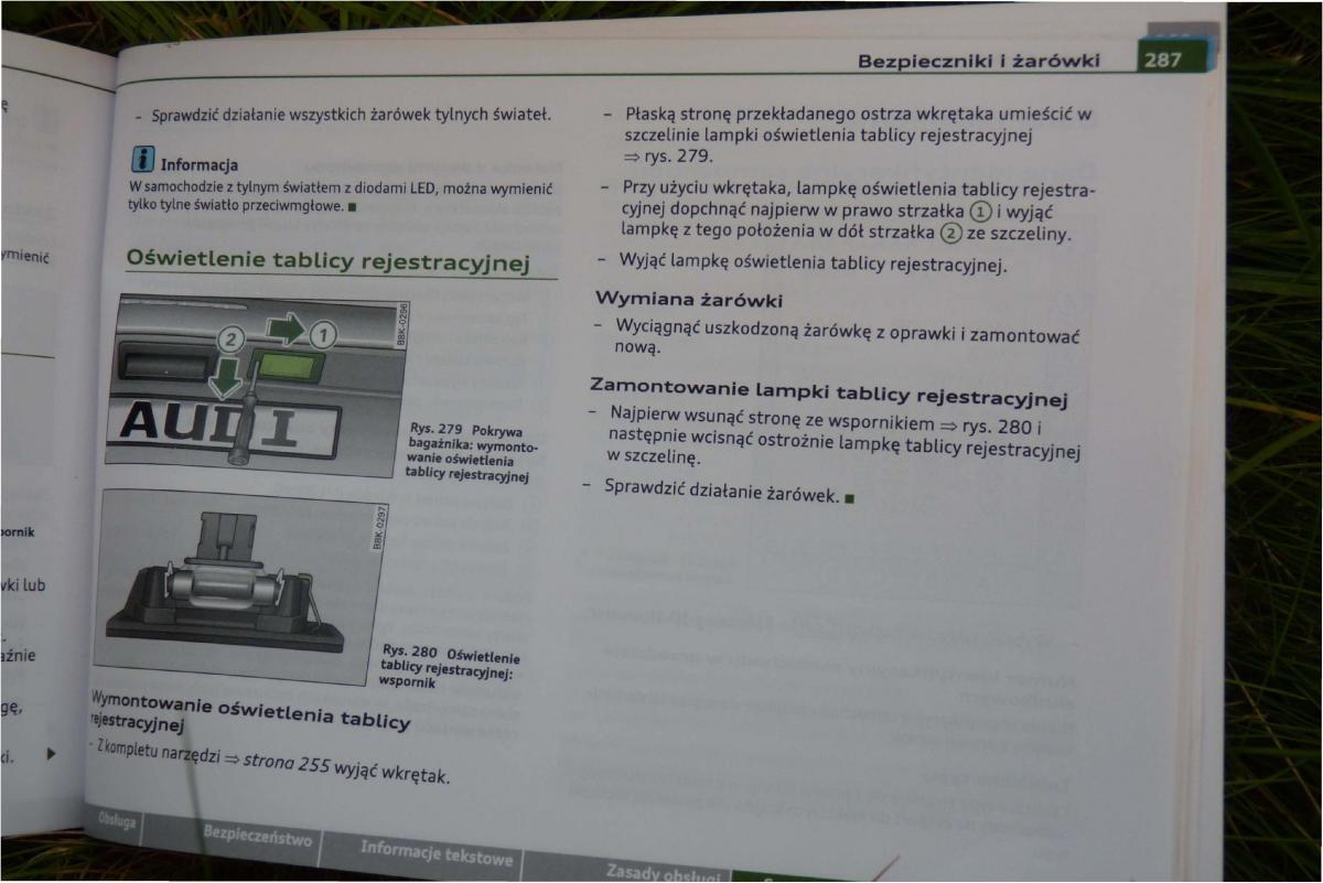 Audi A4 B8 instrukcja obslugi / page 289