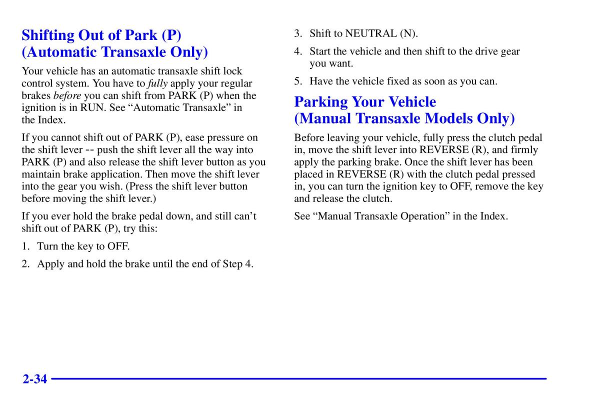 Pontiac Sunfire owners manual / page 100