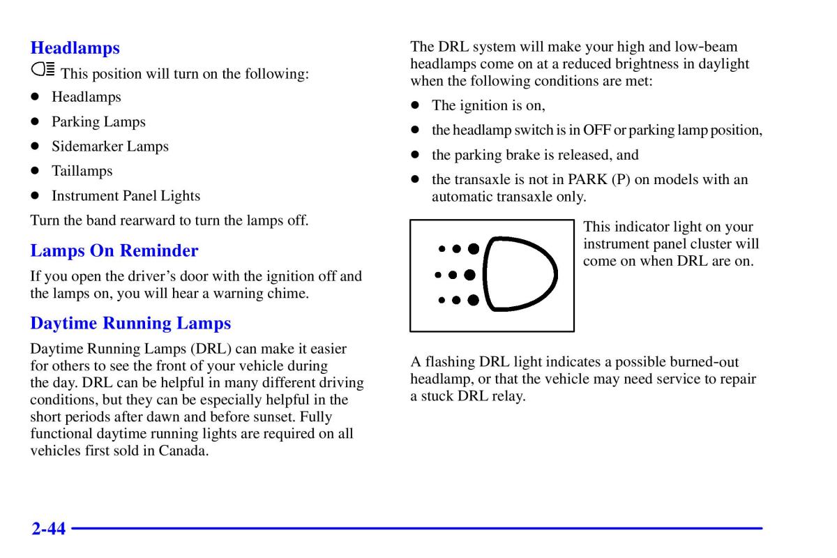 Pontiac Sunfire owners manual / page 110