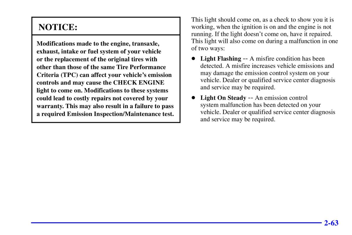 Pontiac Sunfire owners manual / page 129