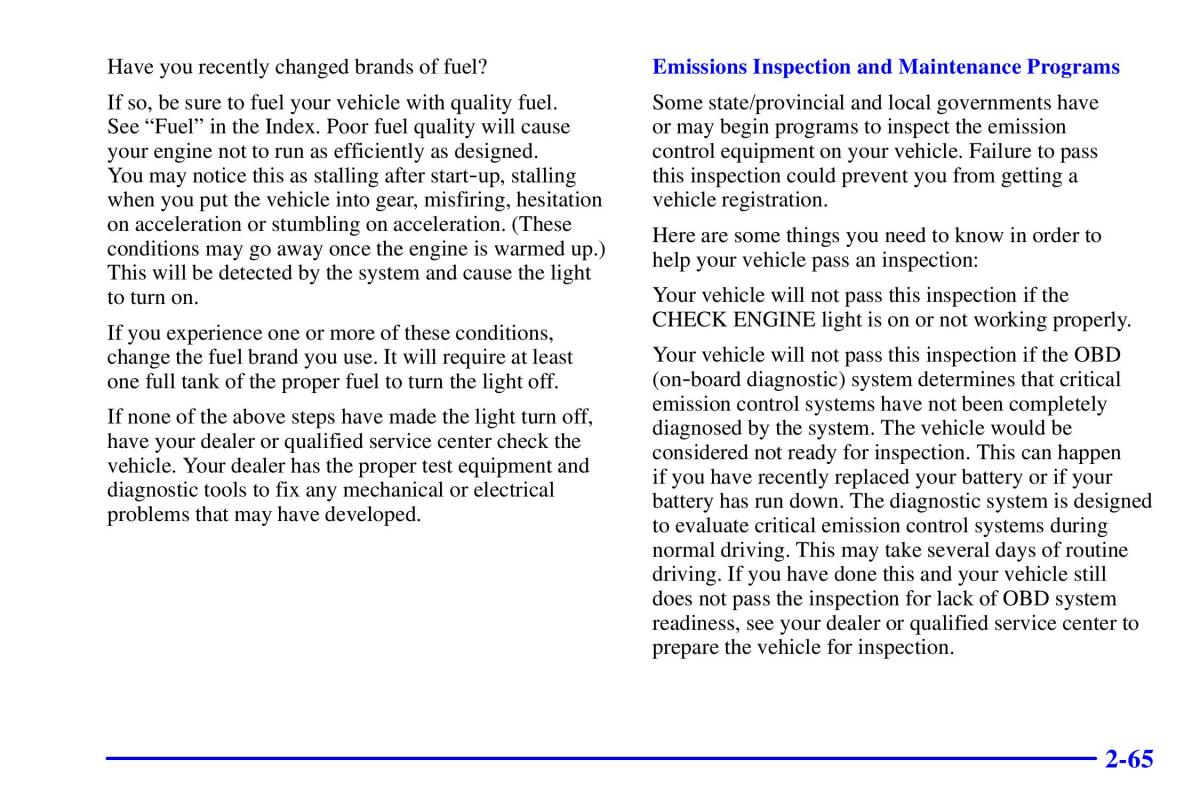 Pontiac Sunfire owners manual / page 131