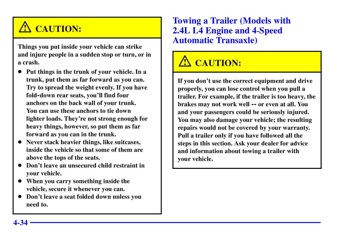 Pontiac Sunfire owners manual / page 207