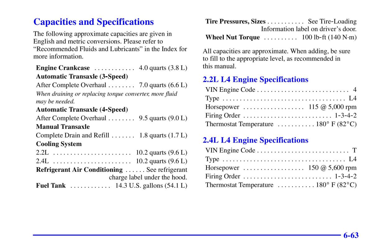 Pontiac Sunfire owners manual / page 308