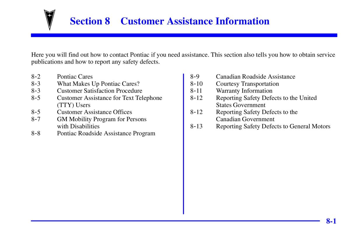 Pontiac Sunfire owners manual / page 350