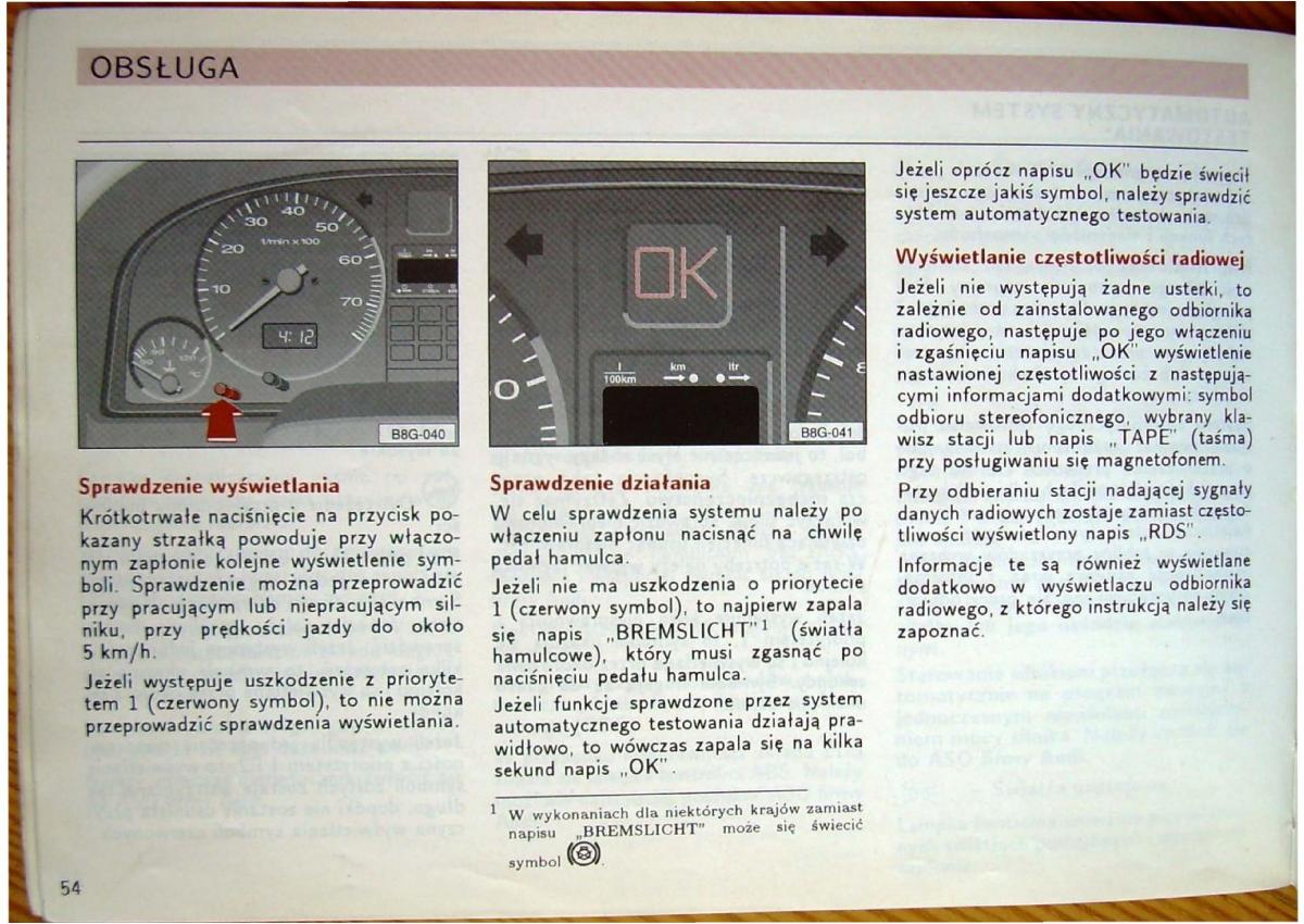 Audi 80 B4 instrukcja obslugi / page 56