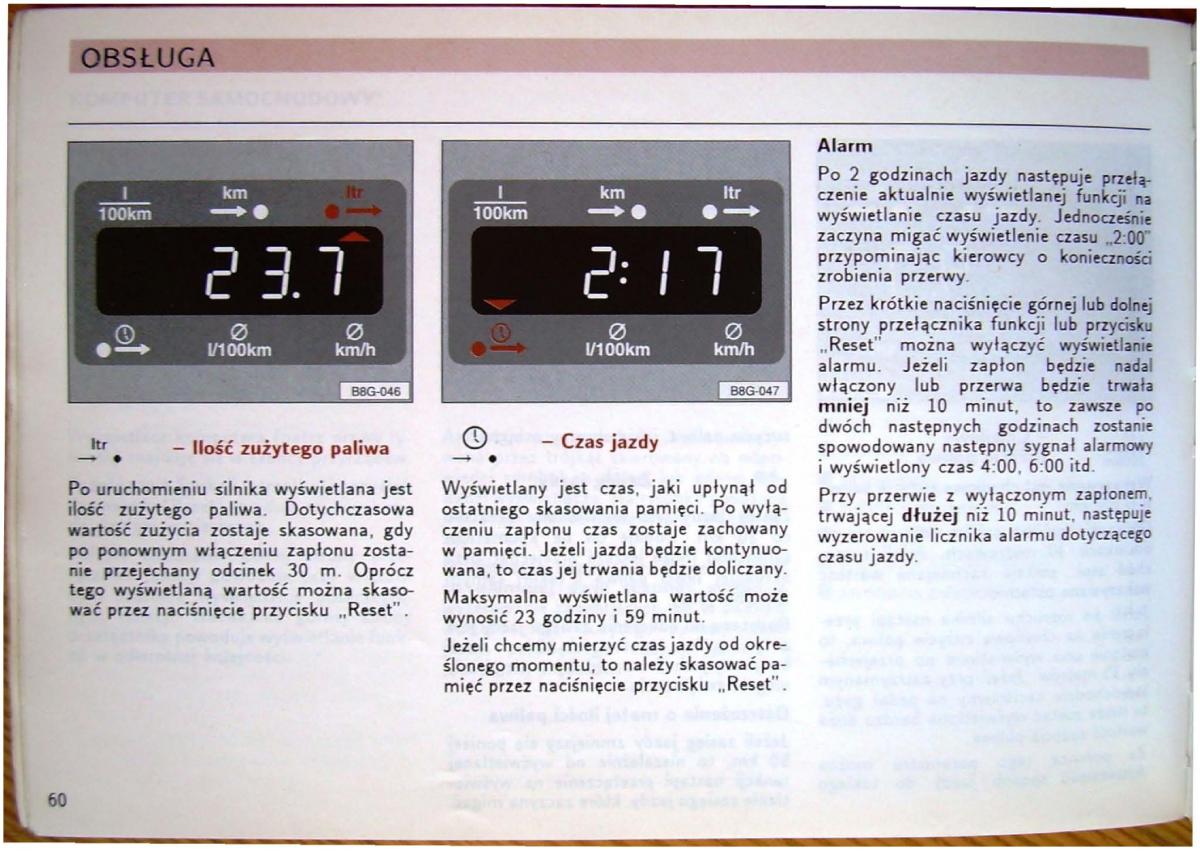 Audi 80 B4 instrukcja obslugi / page 62