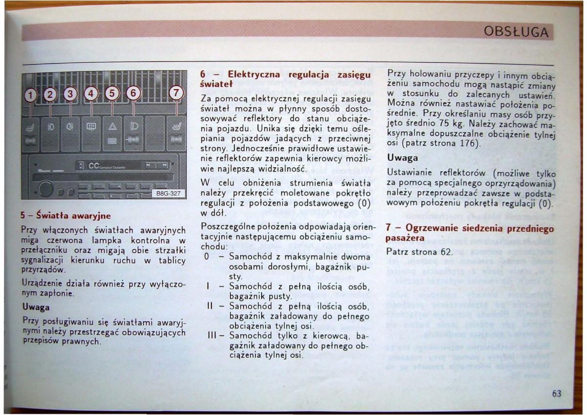 Audi 80 B4 instrukcja obslugi / page 65