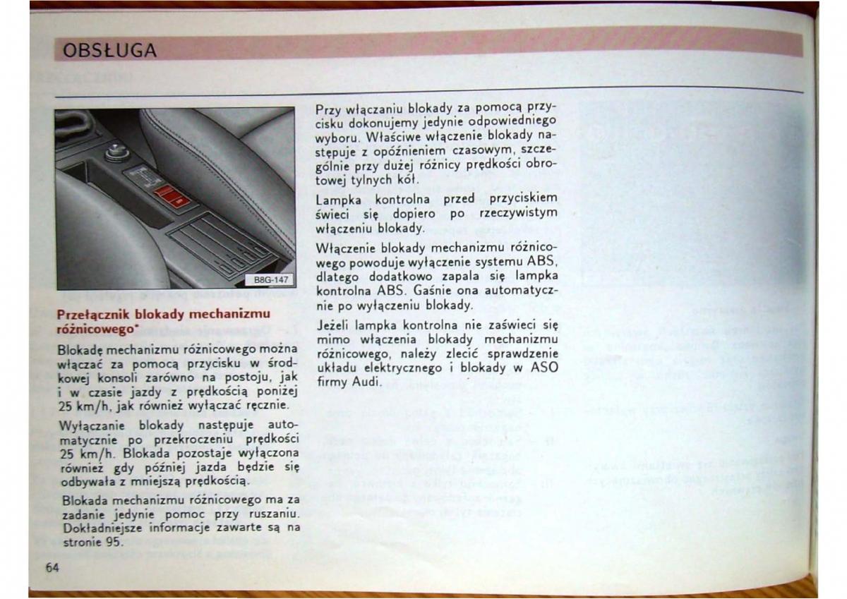 Audi 80 B4 instrukcja obslugi / page 66