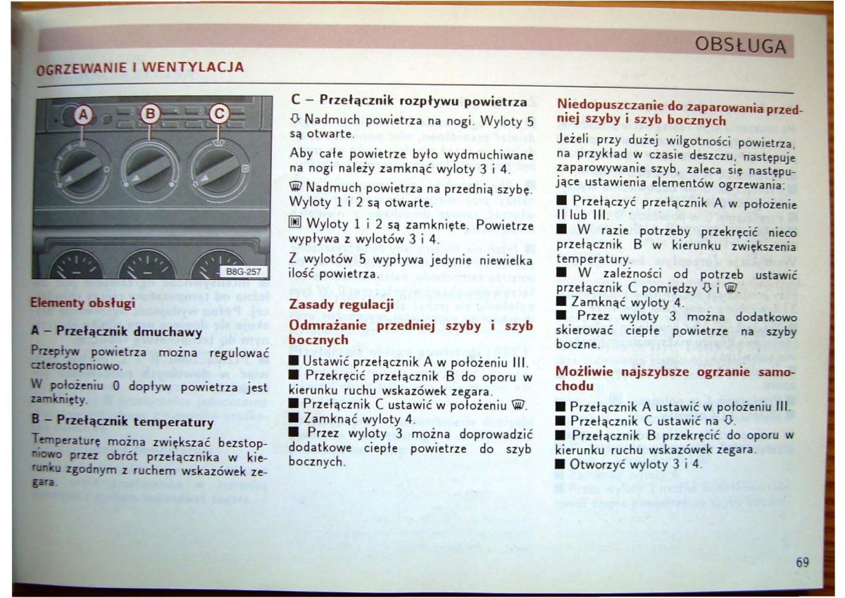 Audi 80 B4 instrukcja obslugi / page 71