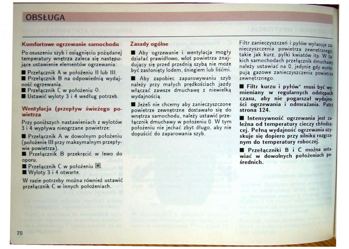 Audi 80 B4 instrukcja obslugi / page 72