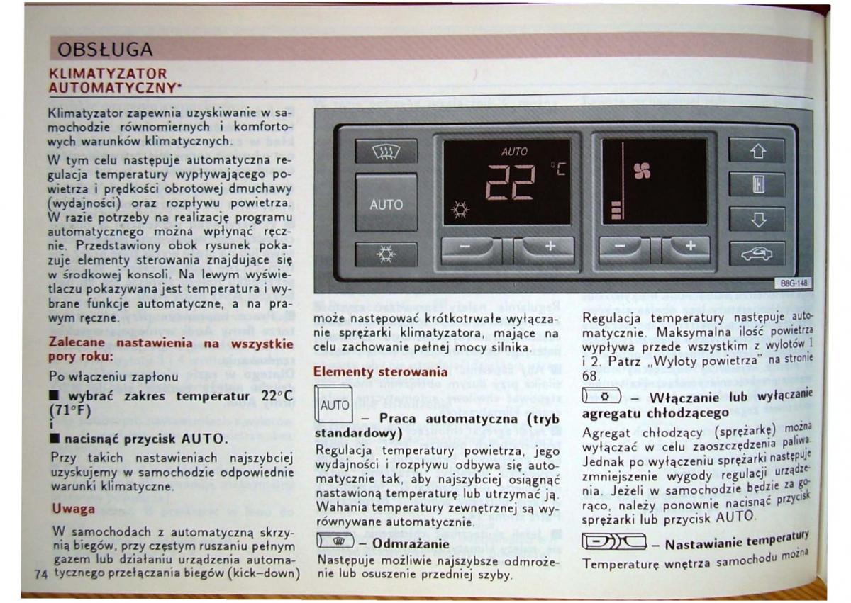 Audi 80 B4 instrukcja obslugi / page 76