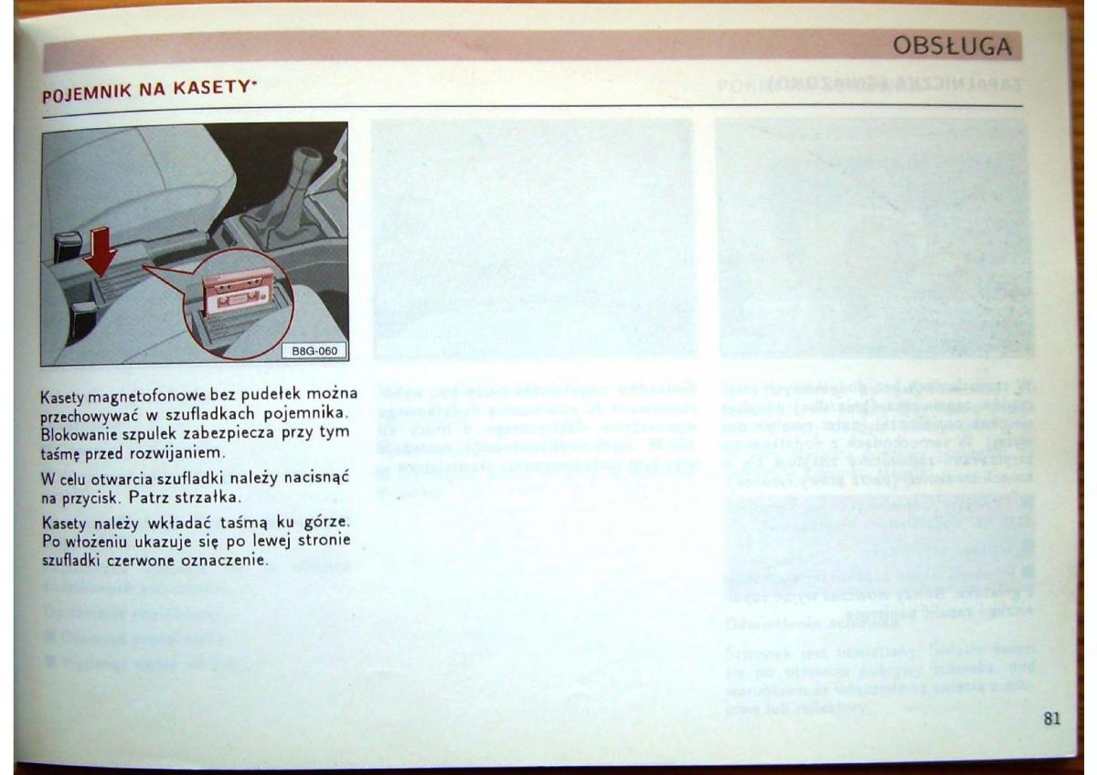 Audi 80 B4 instrukcja obslugi / page 83