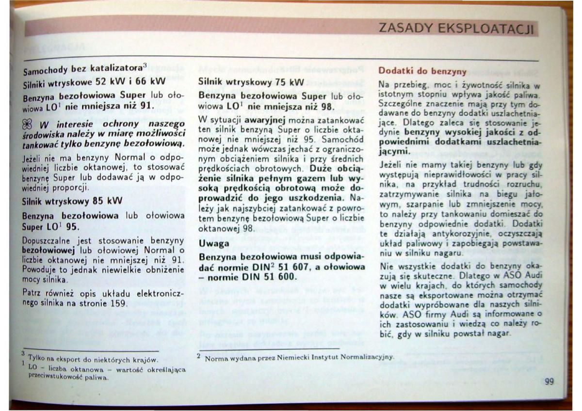 Audi 80 B4 instrukcja obslugi / page 101