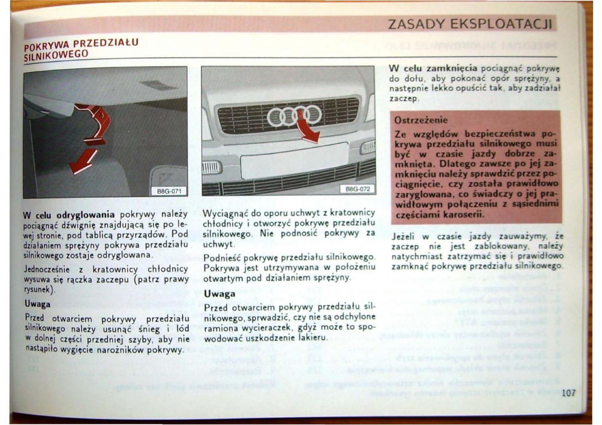 Audi 80 B4 instrukcja obslugi / page 109