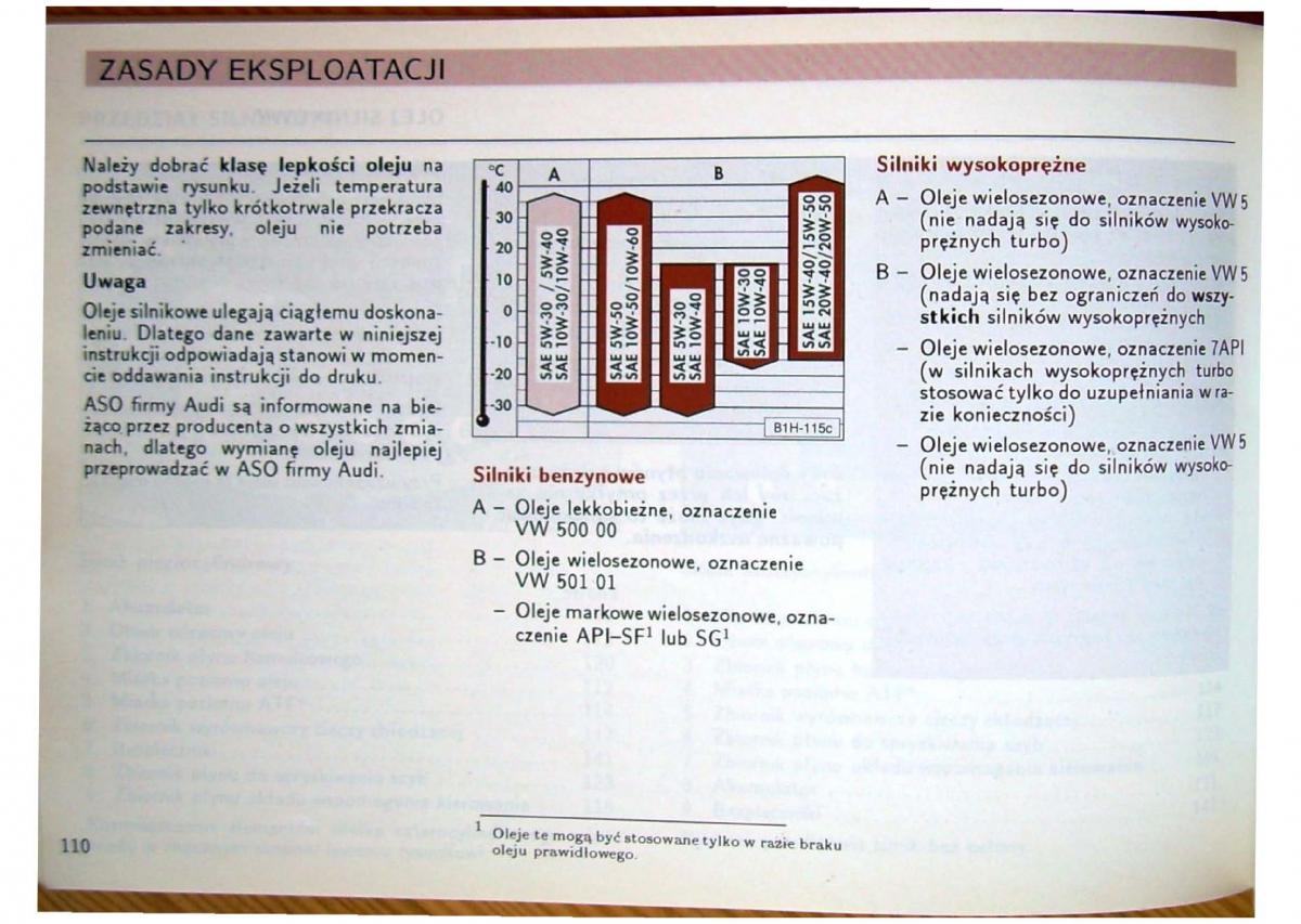 Audi 80 B4 instrukcja obslugi / page 112